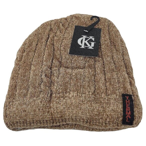 Women's Beanie Hat Cap Solid Plain Knit Ski Skull Cuff Warm Winter - Beige NEW - Picture 1 of 3